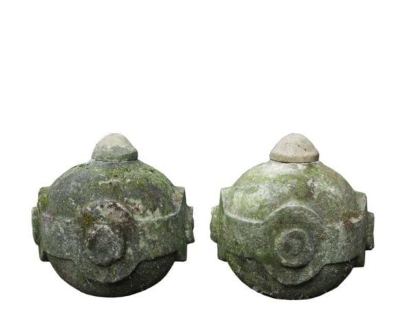12130 A Pair of Antique Portland Limestone Pier Caps or Finials