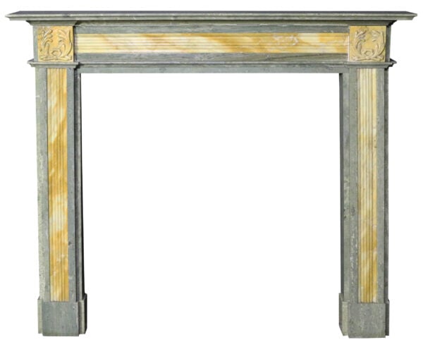 Antique Swedish Green and Sienna Marble Fire Surround