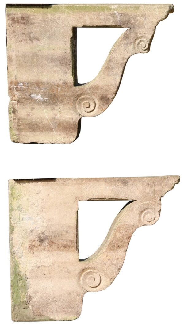 Pair of Antique Cotswold Stone Porch Brackets