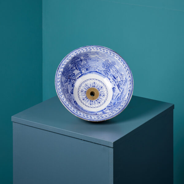 183-Blue-Patterned-Basin-Small1 Antique Blue and White Transfer Printed Porcelain Sink