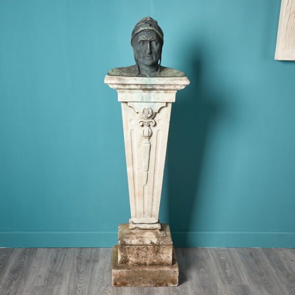 187-Dante-on-a-Pedestal2 Antique Bronze Bust of Dante