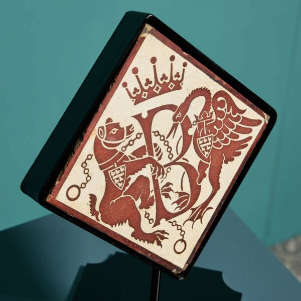 Minton & Co 6-inch Encaustic Heraldic Tile on Stand