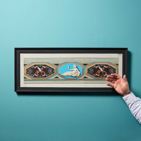 Antique Framed Polychrome Neoclassical Frieze