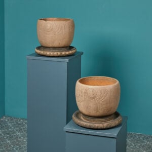 Pair of Glazed Antique Plant Pots Attributed to LEFCO