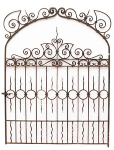 Wide Antique Wrought Iron Victorian Style Gate