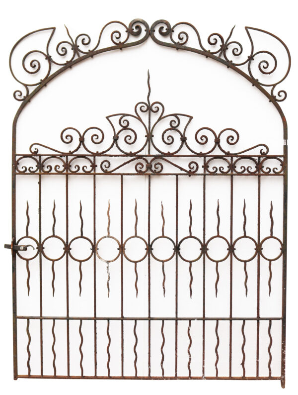 Wide Antique Wrought Iron Victorian Style Gate