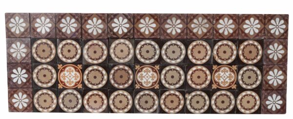 Set of 44 Antique Glazed Ceramic Tiles