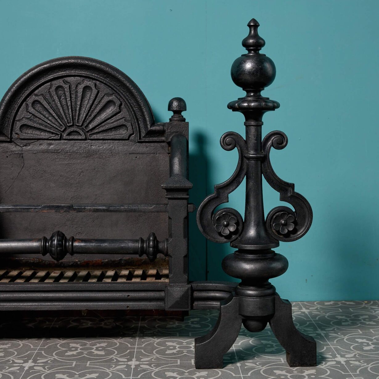 thumbnail image 2 of Victorian Cast Iron Fire Grate – 5kg Heavy Duty, 16 Inch Fireplace Opening, Matt Black Heat-Resistant, With Coal Guard & Ashpan Space 2 of 13