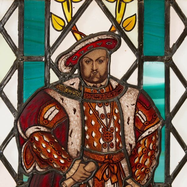 Tudor Revival Henry VIII Stained Glass Window