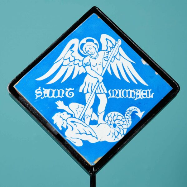 Antique Minton & Co Encaustic Tile of St Michael