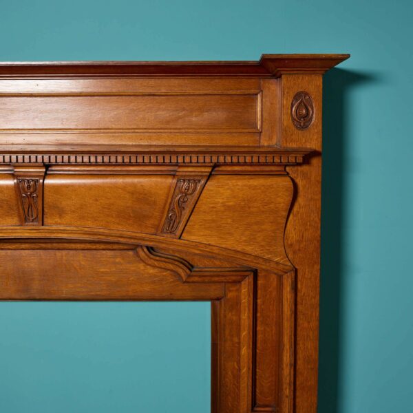 Large Antique Arts & Crafts Style Oak Fire Surround