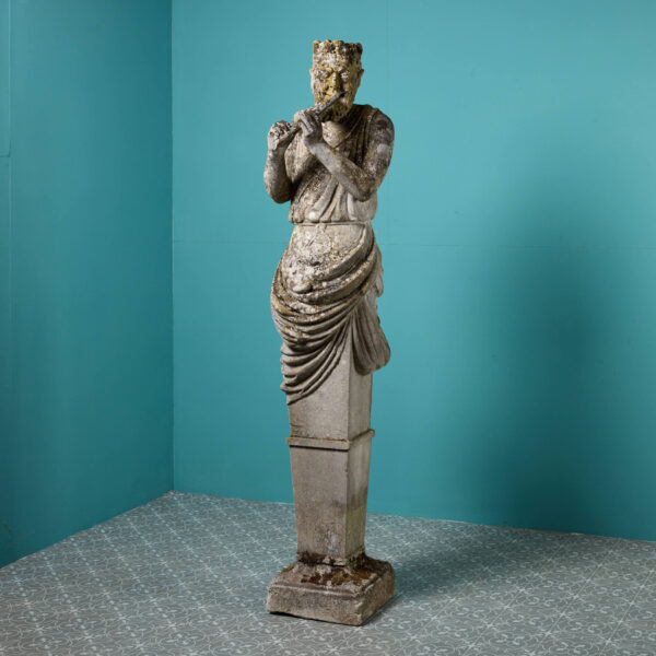 301-1 Stone Term Garden Statue of Greek God Pan