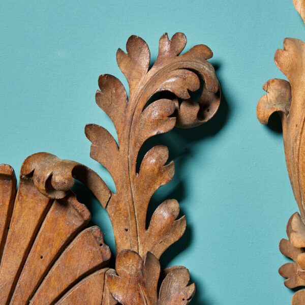 Pair of Georgian Style Scallop Shell Wall Carvings