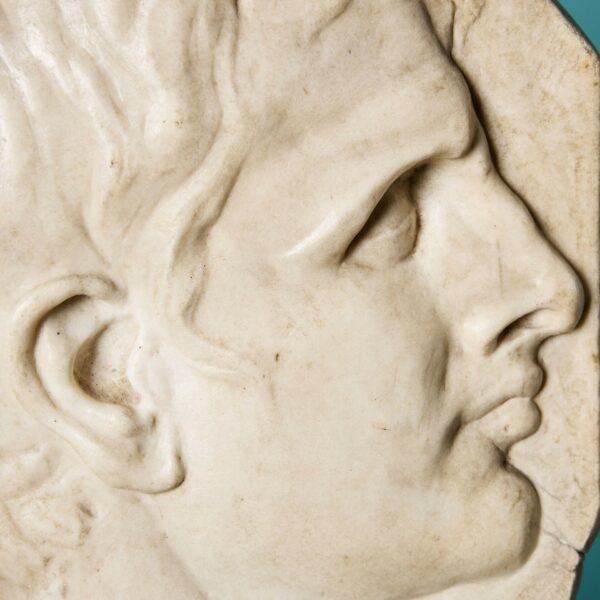 Grand Tour Statuary Marble Relief of a Roman Emperor