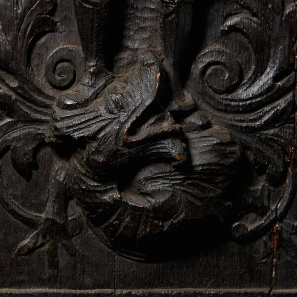 Pair of 17th Century Medieval Style Carved Oak Panels