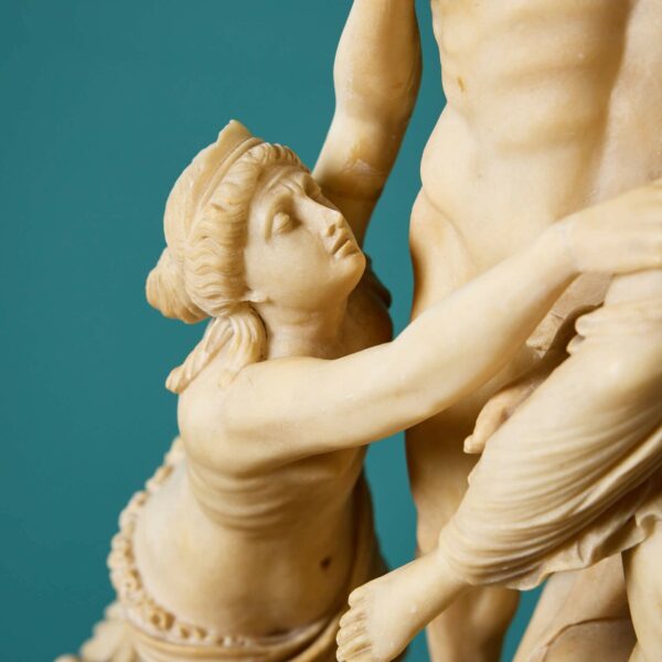 Antique Alabaster Sculpture of Mythological Scene