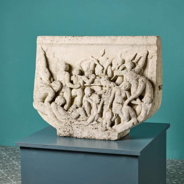 442-1 Carved Antique Stone Sculpture by a Student of Hugh Casson