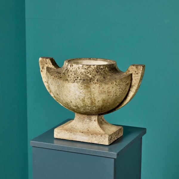 Weathered Neoclassical Marble Antique Garden Urn