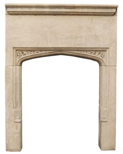 Antique Carved Limestone Fireplace