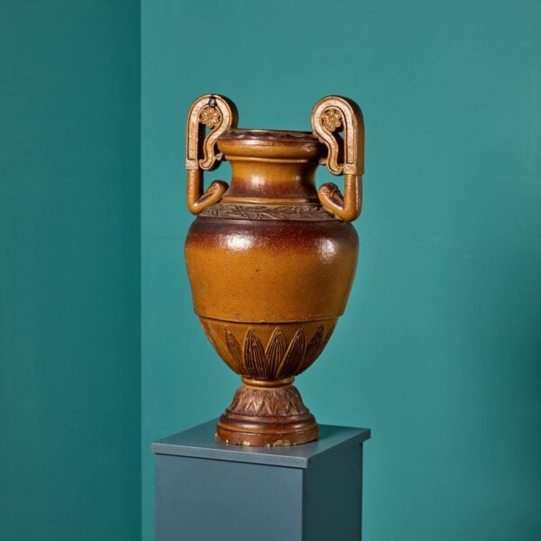 453-1 Large Glazed Greek Terracotta Vase