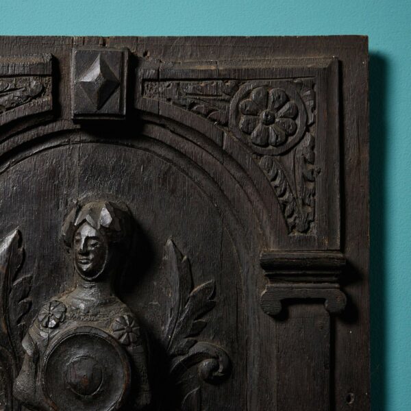 Pair of 17th Century Medieval Style Carved Oak Panels