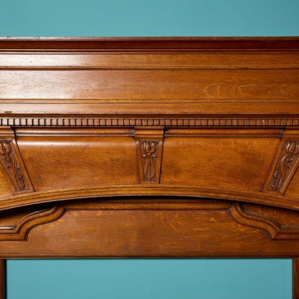 Large Antique Arts & Crafts Style Oak Fire Surround