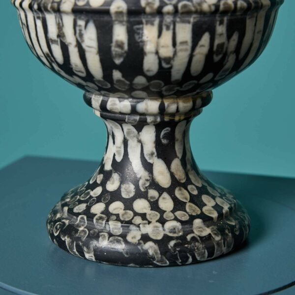 Decorative Orthoceras Fossil Marble Urn