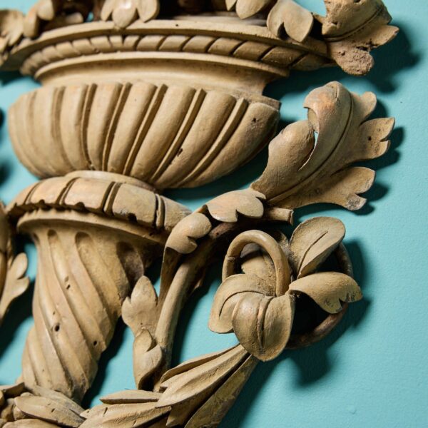 Antique Neoclassical Style Carved Beechwood Wall Panel