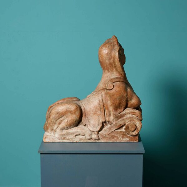 Antique French Terracotta Sphinx Model