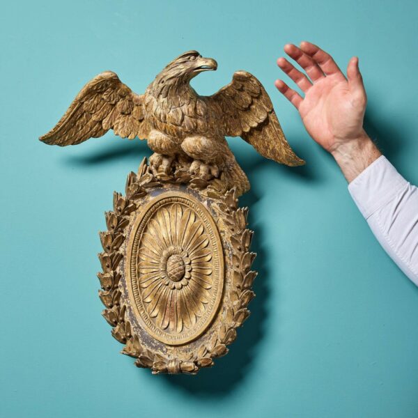 18th Century Gilded & Carved Eagle with Patera