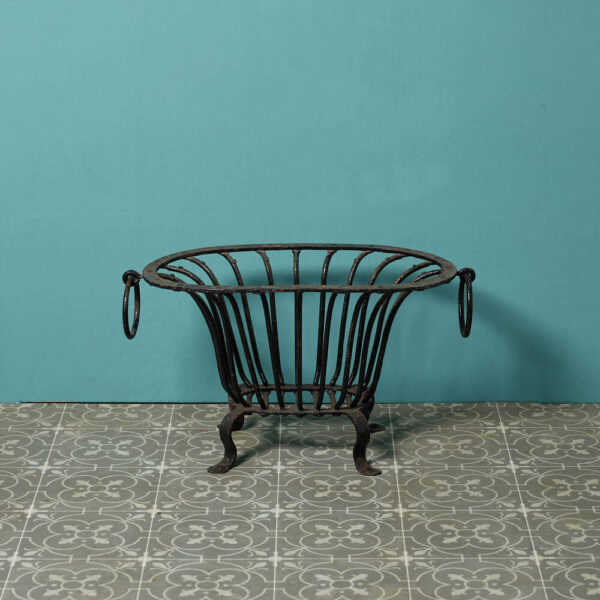 Antique Wrought Iron Bowl Shaped Fire Grate