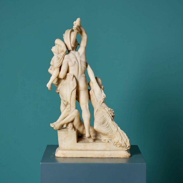 Antique Alabaster Sculpture of Mythological Scene