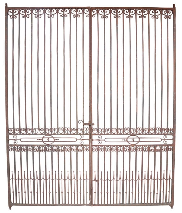 Large Antique Wrought Iron Entrance Gates