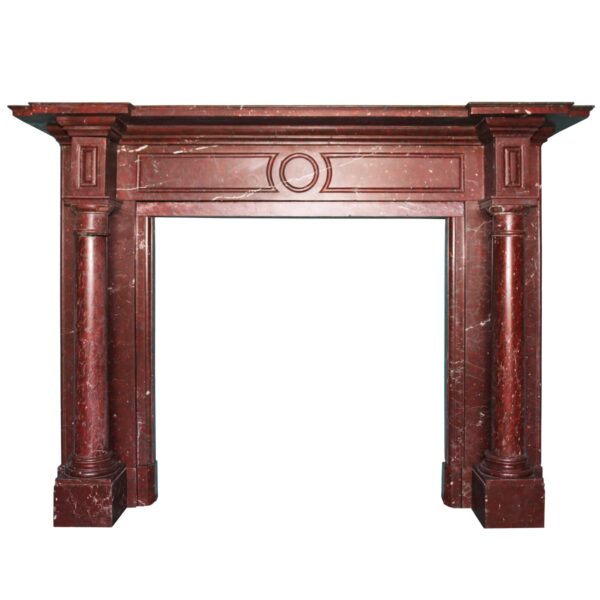 IMG_8789 Antique French Rouge Griotte Marble Fireplace