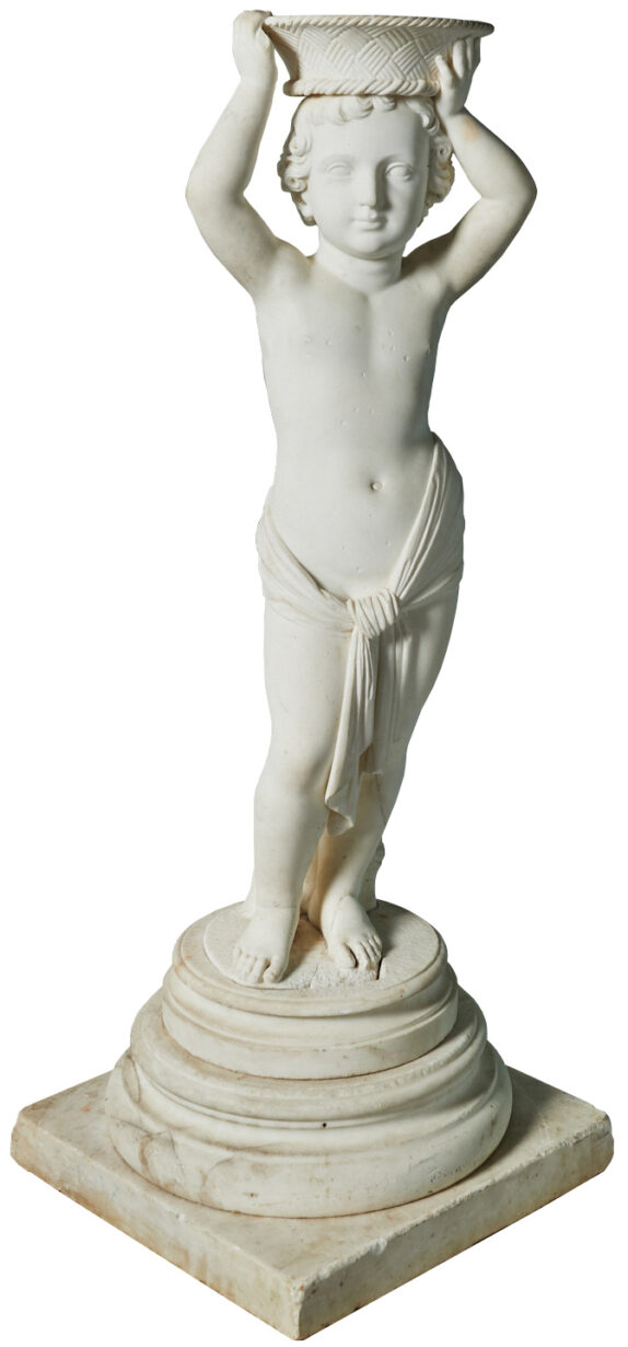 Rinaldo Rinaldi Marble Statue of a Putto | UK Architectural Heritage