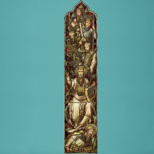 Antique Hardman & Co Ecclesiastical Stained Glass Window of Kings