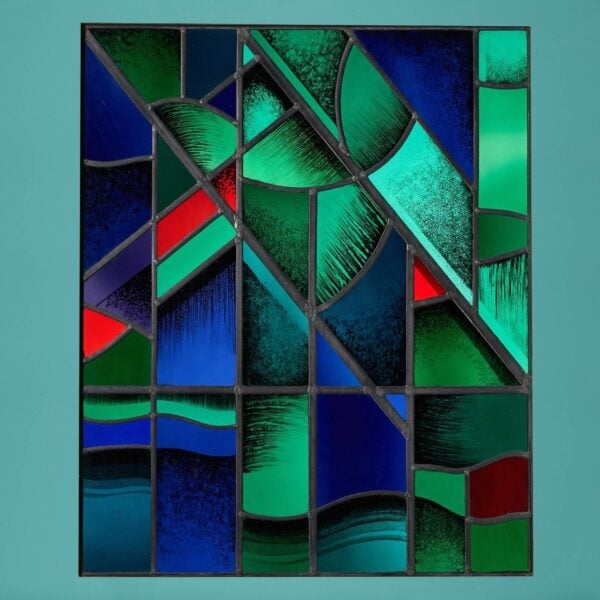 Goddard & Gibbs Geometric Style Stained Glass Panel