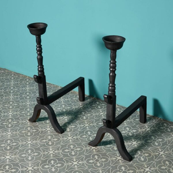 Pair of Antique English Victorian Fire Dogs