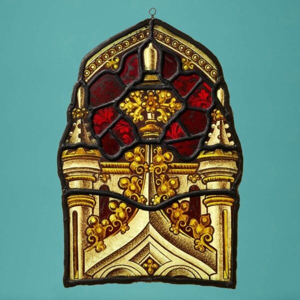 Small Antique Stained Glass Church Panel