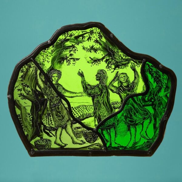 0_36222-BLUE Patrick Reyntiens (2010) 'Grape Pickin' All The Time!' Stained Glass Panel