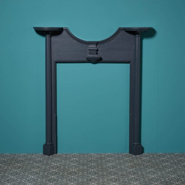 Tall Antique Wooden Fireplace