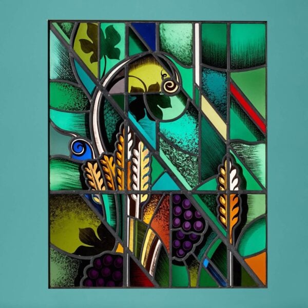 Reclaimed Goddard & Gibbs Abstract Stained Glass Panel