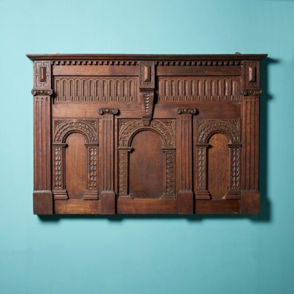 0_34316-1 Antique Jacobean Style Decorative Oak Wall Panel