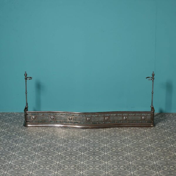 Antique English Steel Fire Fender with Tool Rests