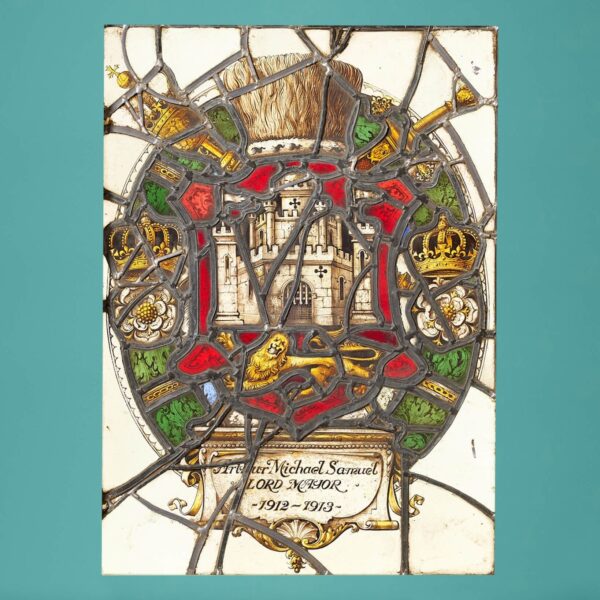 0_36204-BLUE Reclaimed Mayor of Norwich Stained Glass Window