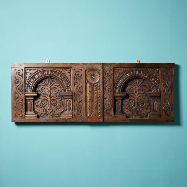 17th Century Antique Decorative Oak Wall Panel