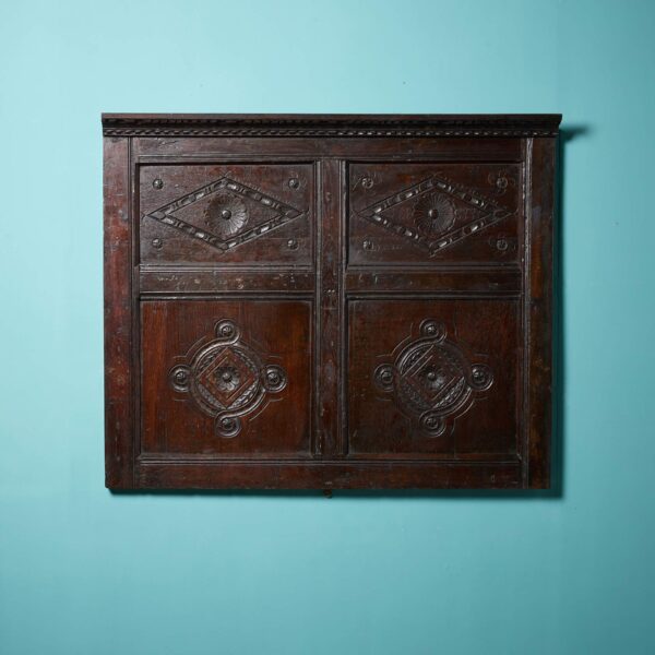 0_36365-1 Reclaimed 17th Century Decorative Oak Wall Panel