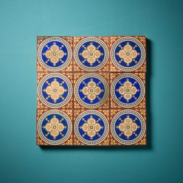 0_UKH2417 Set of 9 Antique Maw & Co Encaustic Tiles