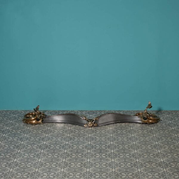 Antique Polished Steel & Brass Fire Fender