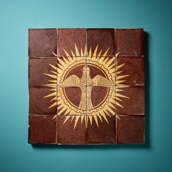 Chamberlain & Co Dove in Starburst Encaustic Tile Panel